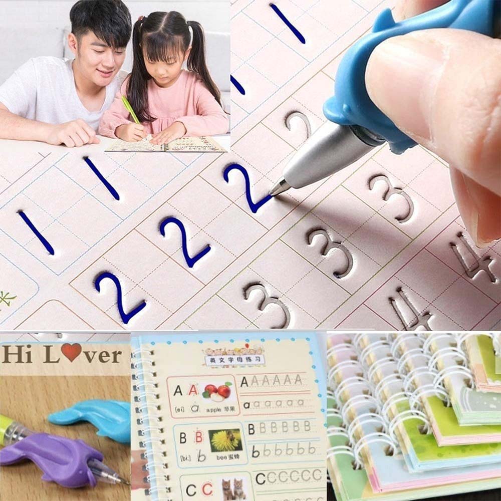 KIDS PRACTICE BOOK FOR LEARNING & GROWTH (4 BOOKS + 1 PEN + 1 GRIP + 10 REFILL)