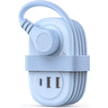 ORICO 5-in-1 Compact Travel Power Strip, Cruise Ship Approved with 2 AC Outlets & 2 USB Ports (1 USB-C Charge), 3.7ft Cord - Ultra-Portable for Cruise, Hotel, Dorm,Office(Blue)