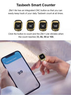 Iqibla Smart Tasbih Tally Counter for Muslims Zikr Ring Digital Tasbeeh 5 Prayer Time Vibration Reminder Waterproof
