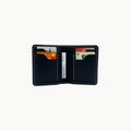 W6 Vertical Bifold Handmade Leather Wallet Black - WT