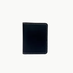 W6 Vertical Bifold Handmade Leather Wallet Black - WT