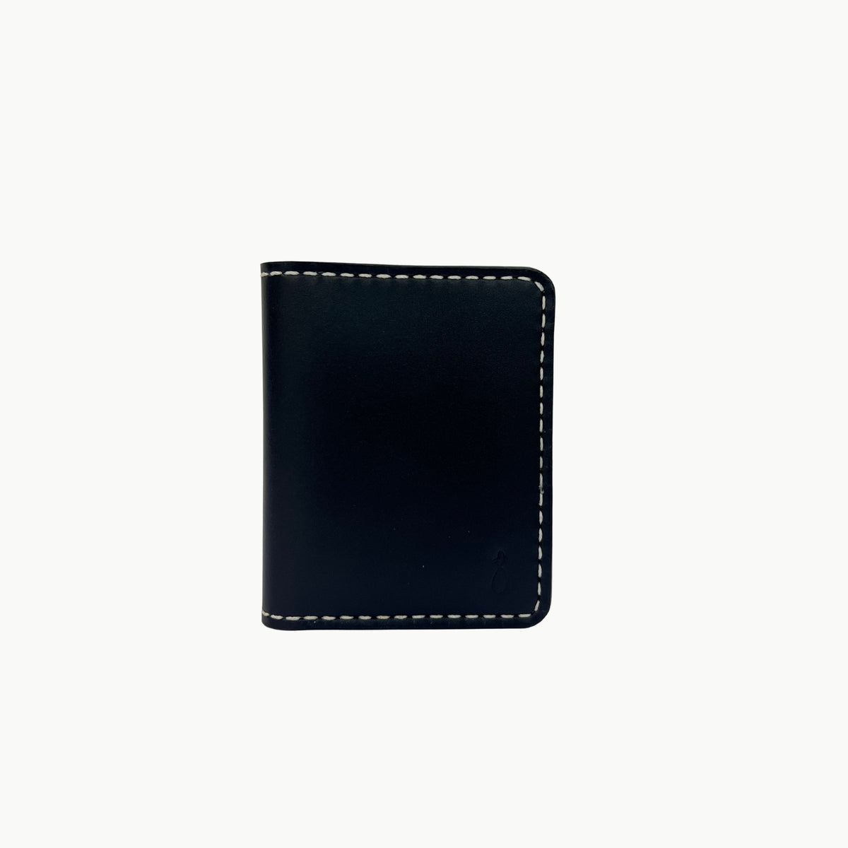 W6 Vertical Bifold Handmade Leather Wallet Black - WT