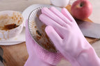 Silicone Dish Washing Gloves – Non-Slip Waterproof Scrubber Gloves for Kitchen Cleaning