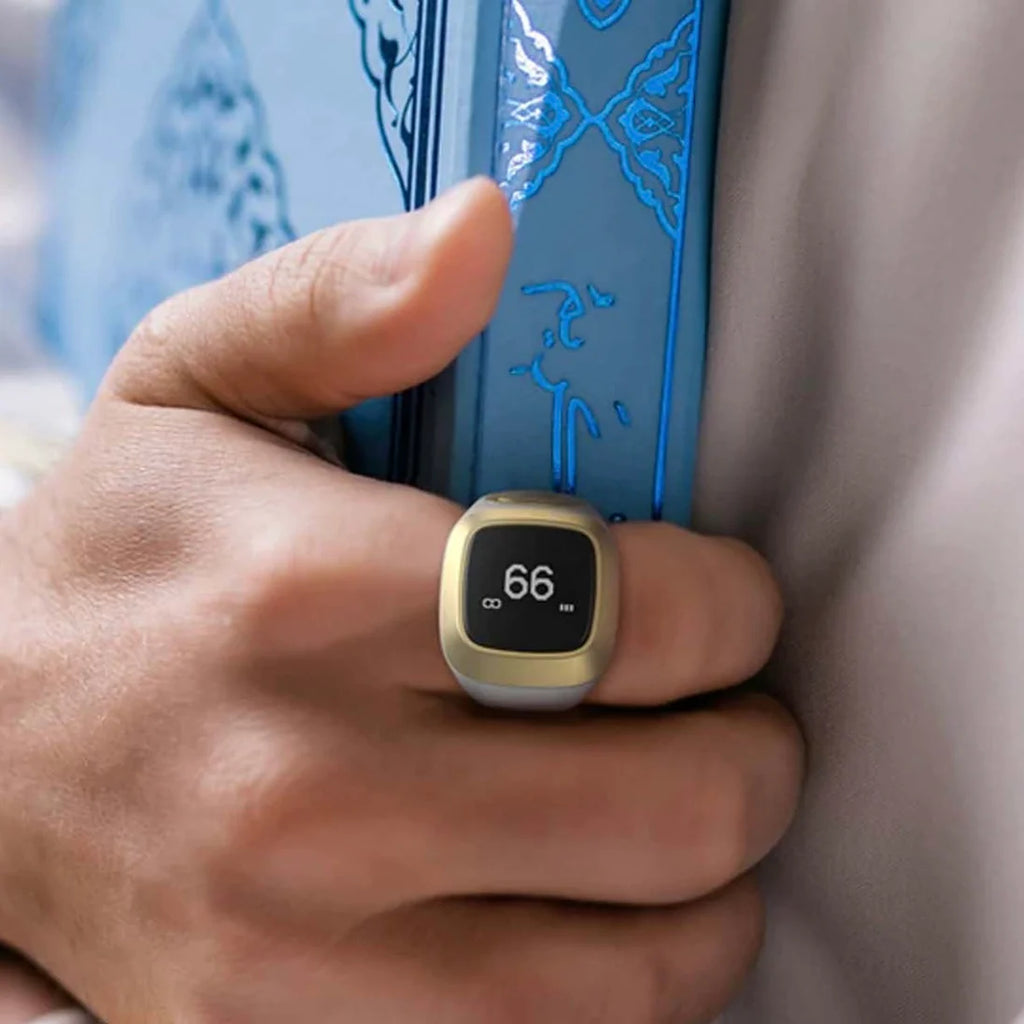 Iqibla Smart Tasbih Tally Counter for Muslims Zikr Ring Digital Tasbeeh 5 Prayer Time Vibration Reminder Waterproof