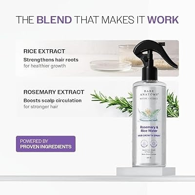 Rosemary Water Spray For Hair Growth & Hair Thickness With Rice Water |100% Natural Extract
