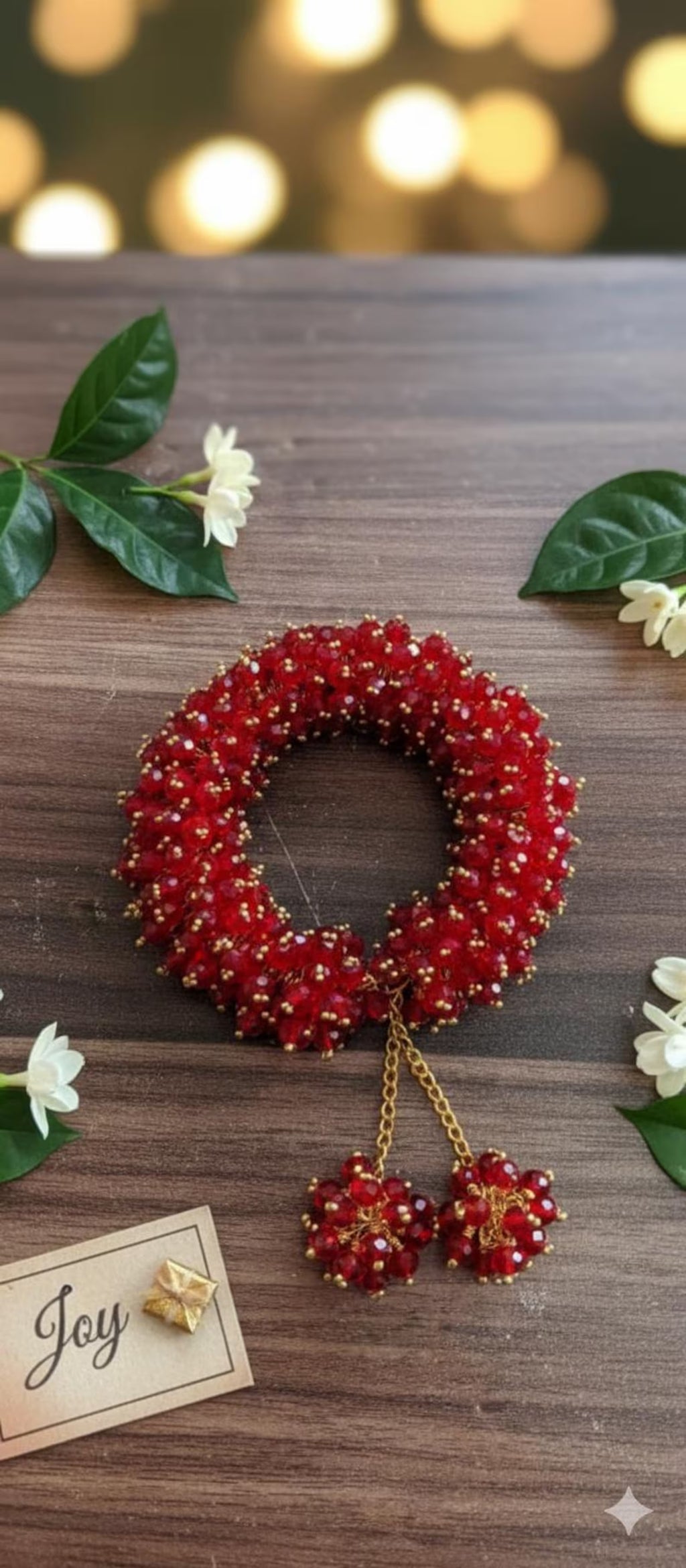 Red Crystal Beads Gajra Bracelet – Stylish Gajra Bracelet for Girls.