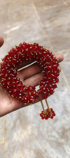Red Crystal Beads Gajra Bracelet – Stylish Gajra Bracelet for Girls.