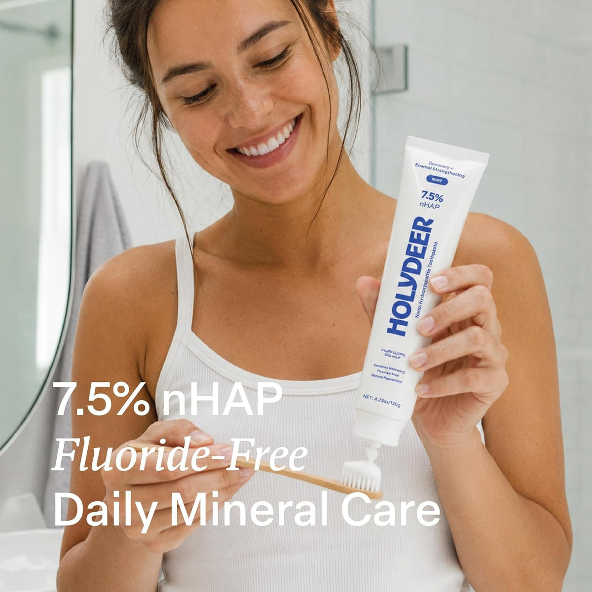 Holydeer 7.5% nHAP toothpaste, made simple.