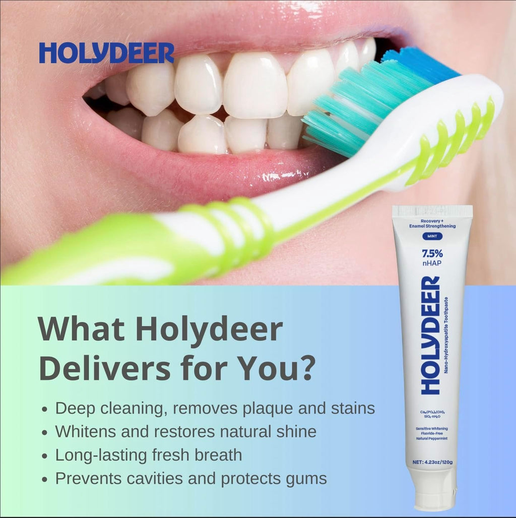 Holydeer 7.5% nHAP toothpaste, made simple.
