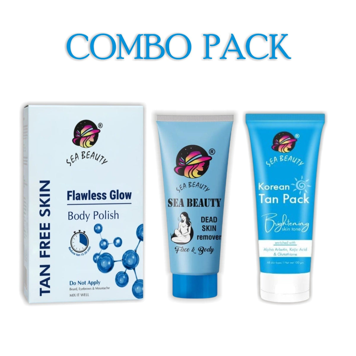 Combo pack (Body polish+Dead Skin Remover+Korean Tan Pack)